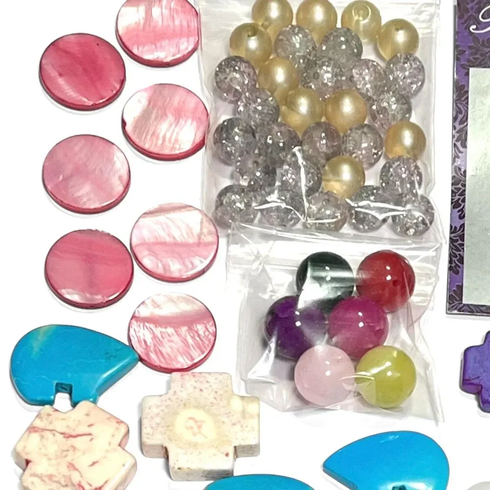 Jewelry Making Supplies Beads Glass Stone Metal Charms Variety Craft Colorful